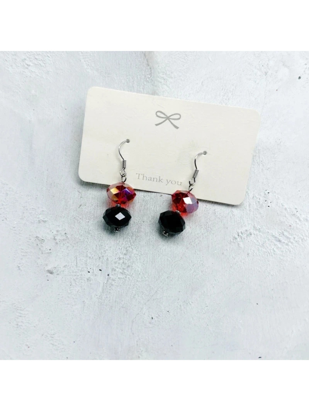 1328mc. Red Aurora Borealis Earrings
